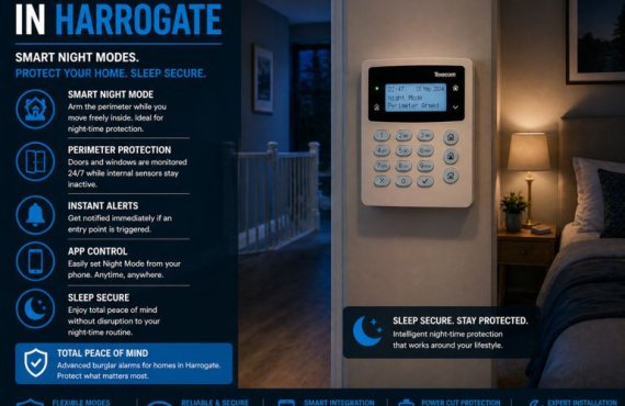 Burglar Alarms in Harrogate: How Smart Night-Time Security Modes Improve Home Security Without Disruption