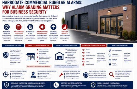 Harrogate Commercial Burglar Alarms: Why Burglar Alarm Grading Matters for Business Security
